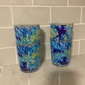 Lilly Pulitzer Blue and Green Drinkware Set